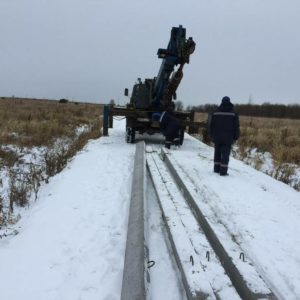 Установка одной опоры ЛЭП в Перми